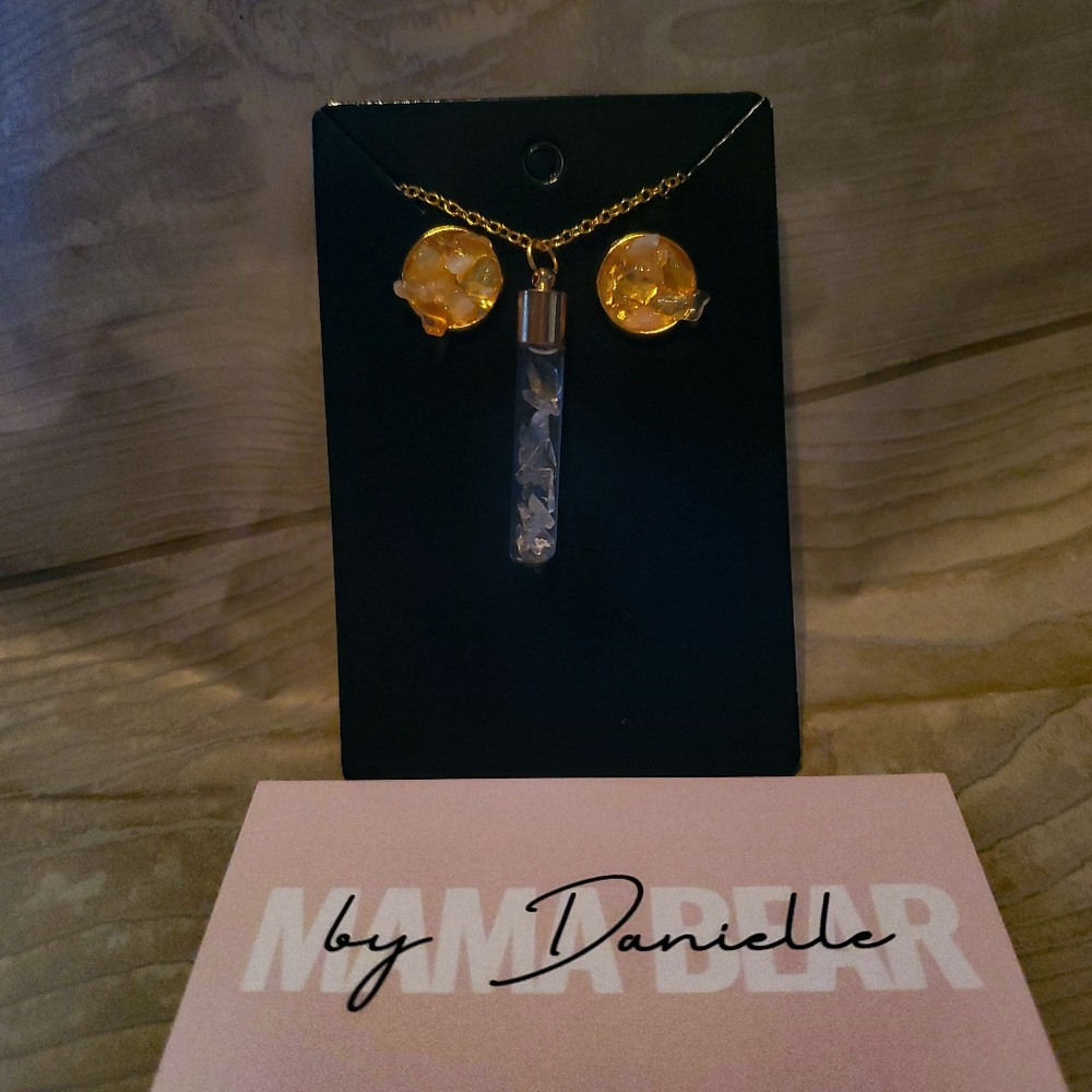 Citrine necklace and earrings set